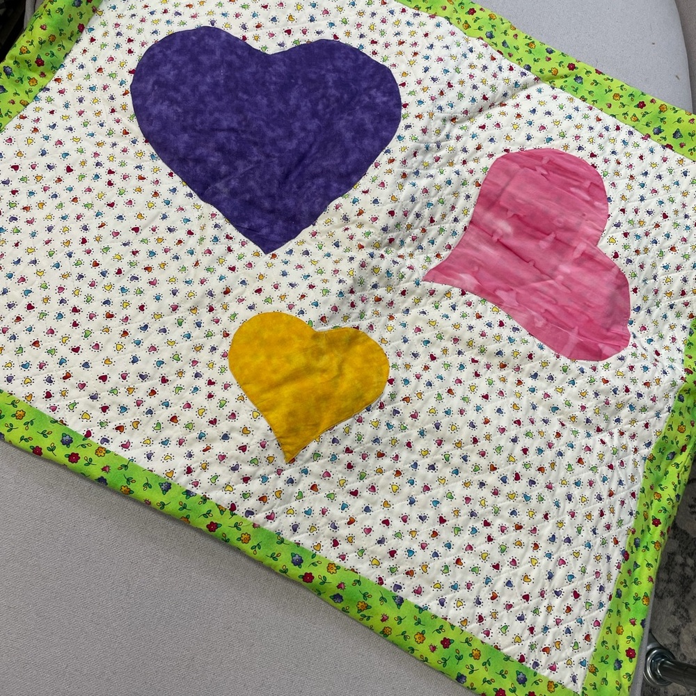 Hand-made quilted pillow sham. 28” wide by 21 1/2” tall.